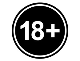 18+ black logo